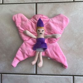 Peluche Doudou Marionnette Princesse Maison Du Monde Rose Violet Beige