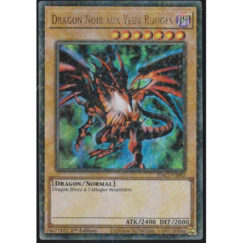 Carte Yu-Gi-Oh - Dragon Noir Aux Yeux Rouges - Hac1-Fr003 - Starfoil - Arsenal Mysterieux - Chapitre 1