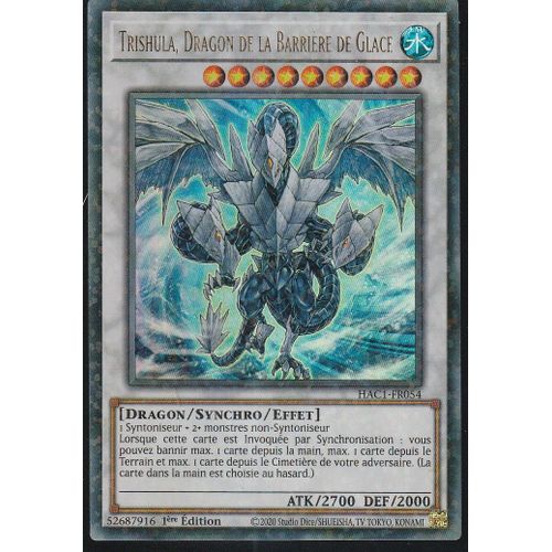 Carte Yu-Gi-Oh - Trishula,Dragon De La Barrière De Glace - Hac1-Fr054 - Starfoil - Arsenal Mysterieux - Chapitre 1