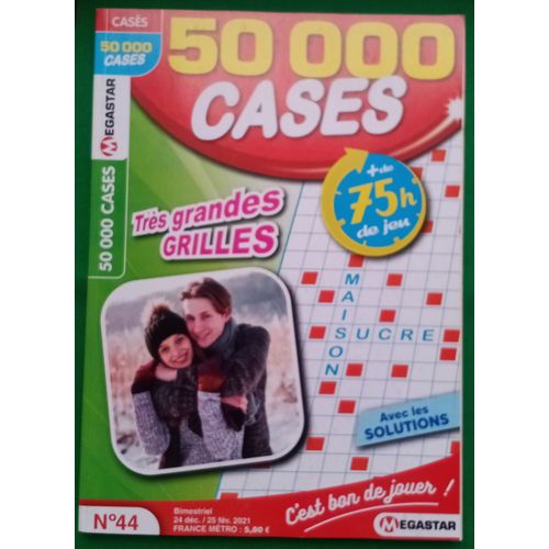Magazine De Mots Casés : 50 000 Cases N°44, 74 Grandes Grilles, 162 Pages, Megastar