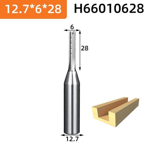 H66010628 fraise de coupe droite à 3 cannelures,12.7mm,TCT,pour,contreplaqué,aggloméré,bois dur,foret de gravure,embout Endmil