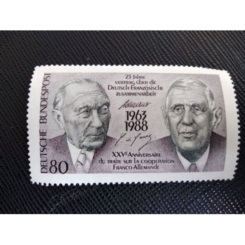Timbre Allemagne / Rfa Yt 1183 25e Anniversaire. De La Coopération Franco-Allemande 1988 ( 050406 )