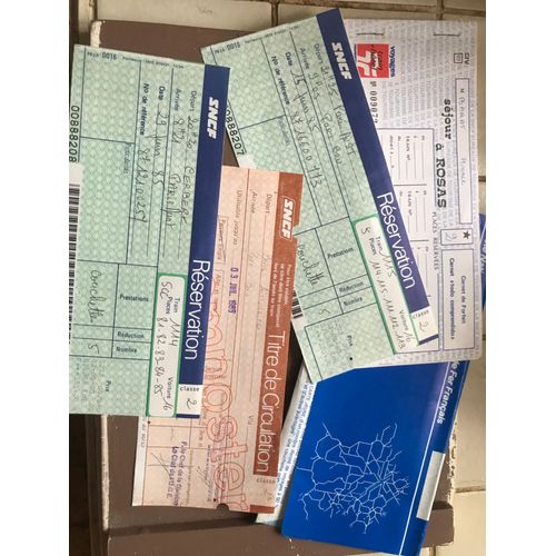 Billets S N C F - Voyage Train + Hôtel À Rosas En Espagne - 1985 - Réservation 5 Couchettes Aller Retour Départ Paris Austerlitz En 2 Eme Classe
