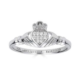 925 Argent Sterling Bague Claddagh Tout Neuf 