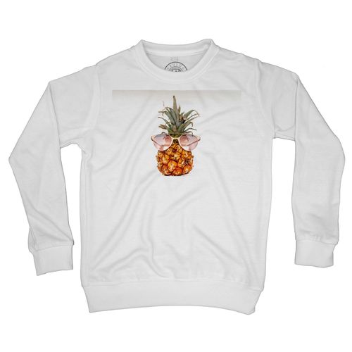 Sweat Shirt Enfant Ananas À Lunettes De Soleil Sur Fond Jaune