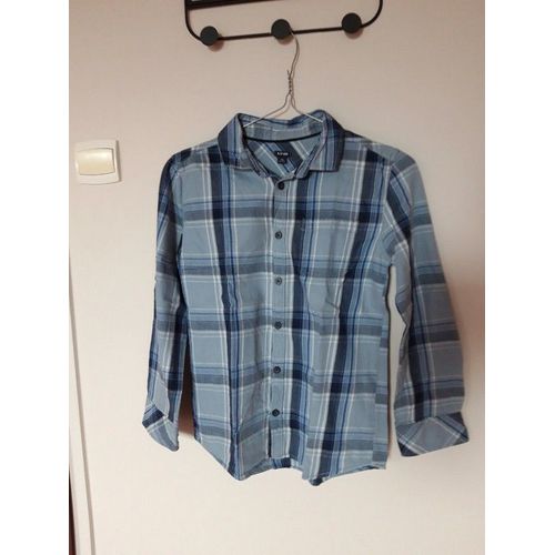 Chemise Bleu A Carreaux Garçon 10 Ans
