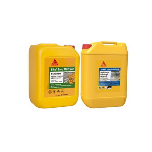 Pack Nettoyage et Protection Sol SIKA - Sikagard-127 Stop 5L - Imperméabilisant Sikagard Protection Sol SATINE 5L