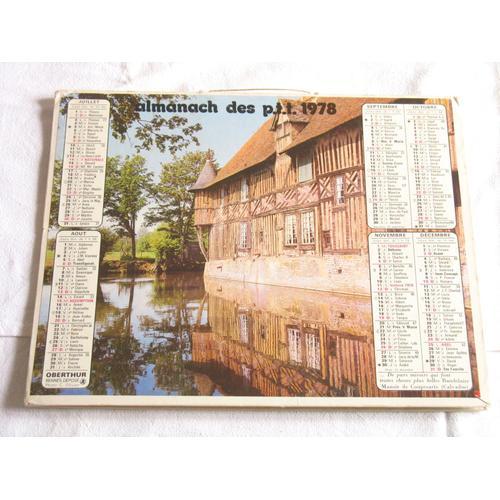 Almanach Des P.T.T. Postes Ptt Oberthur 1978 Manoir De Coupesarte (Calvados), Maison Château