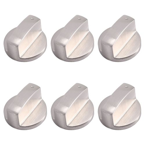 Boutons de cuisinière 6 pièces, boutons de cuisinière à gaz de 6mm accessoires métalliques de remplacement pour four de cuisine