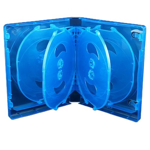 Boîte de rangement pour CD, paquet de 10 pièces, boîtier en plastique Double face épais pour DVD de voiture, bleu
