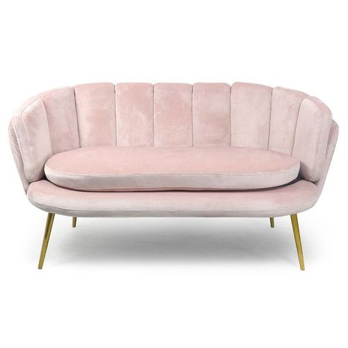 Paris Prix - Canapé 2 Places En Velours "Dabren" 138cm Rose