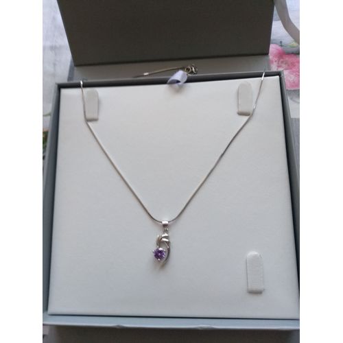 Chaine En Argent Et Pendentif Améthyste