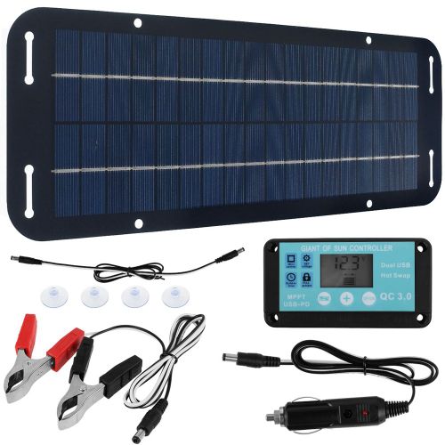 Kit De Panneaux Solaires 20w 12v, Chargeur D'entretien, Alimentation Usb, Téléphone Portable, Banque Étanche D'extérieur