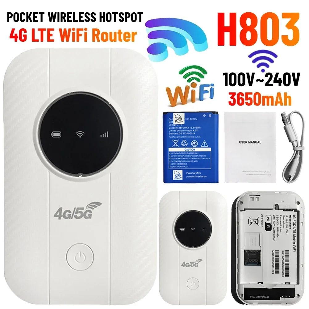 Routeur WiFi Mobile H803 4G LTE, 3650mAh, Modem 150Mbps, jus... - 2