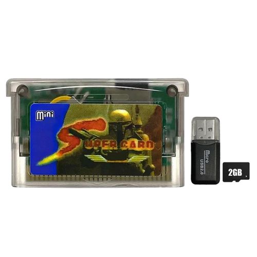 Pour carte Supercard + Mini adaptateur de carte mémoire 2 go pour jeu de gravure SP GBM Lite