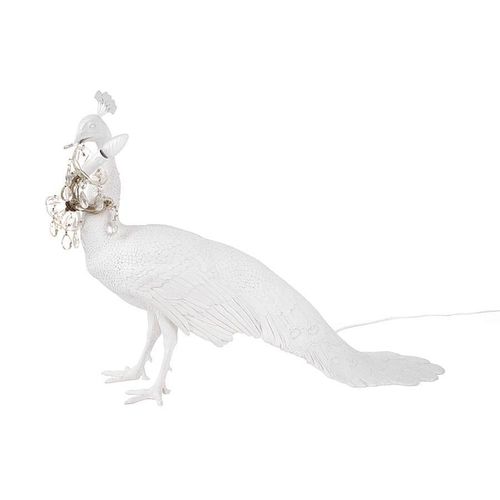 Seletti Lampadaire Peacock (Blanc - Résine)