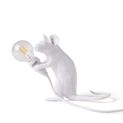 Seletti Lampe De Table Mouse Lamp Mac (Blanche - Résine)