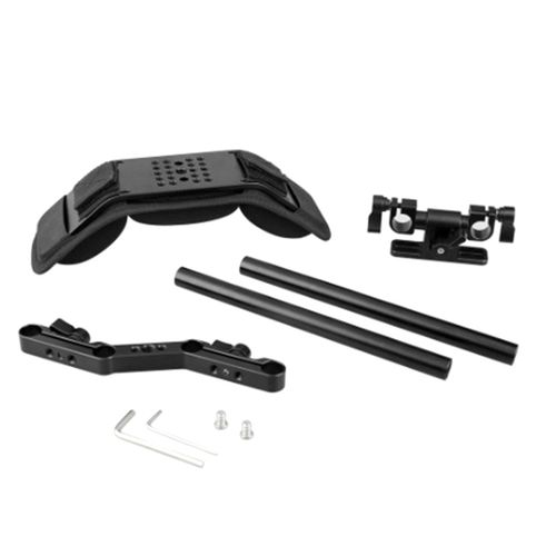 Plate-forme de montage d'épaule avec Support de tige de 15mm et coussinet pour caméscope vidéo/appareil photo DSLR