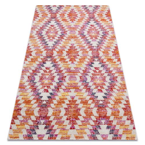 160x220 Cm Tapis Moderne Mundo D7591 Diamants 3d Extérieur Rose / Beige