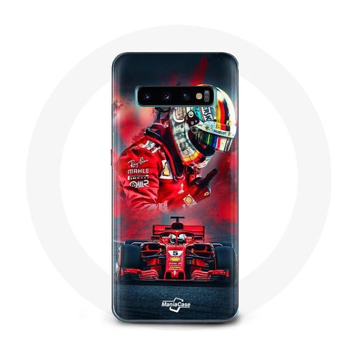 Coque Pour Samsung Galaxy S10 Formule 1 Sebastian Vettel Pilote F1 Rouge