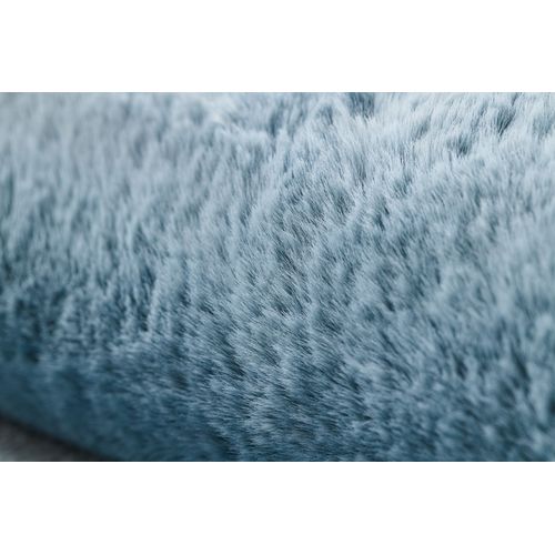 80x150 Cm Tapis Posh Shaggy Bleu Très Épais, En Peluche, Antidérapant, Lavable