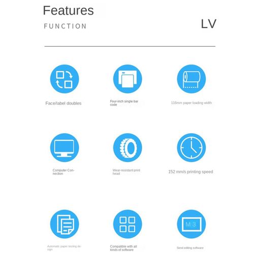 Imprimante thermique d'étiquettes portables 463B, Bluetooth, expédition de codes-barres, prise ue