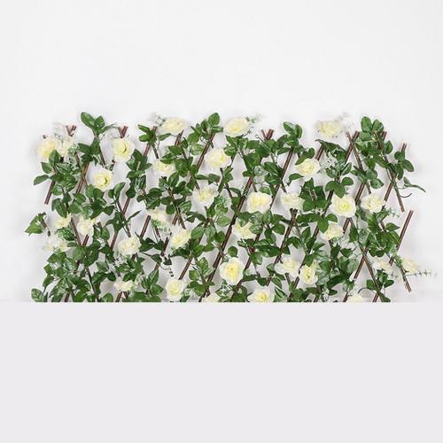 Clôture télescopique en treillis extensible pour jardin, mur de fleurs artificielles, feuille de bois, décoration de salle d'étude, décor de maison