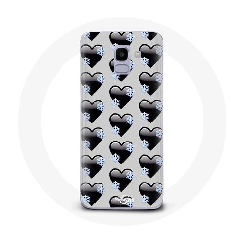 Coque Pour Samsung Galaxy A8 2018 Fond De Coeurs Noirs
