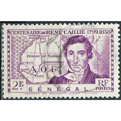 Sénégal, Colonie Française 1939, Beau Timbre Yvert 151, Centenaire De La Mort De René Caillé, Explorateur, Découvreur De Tombouctou. Oblitéré, Tbe -