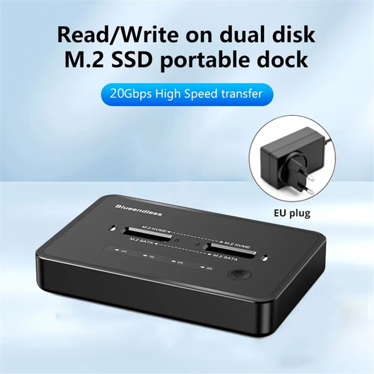 Duplicateur M.2 NVMe/ Sata, Clone hors ligne  double baie, ... - 9