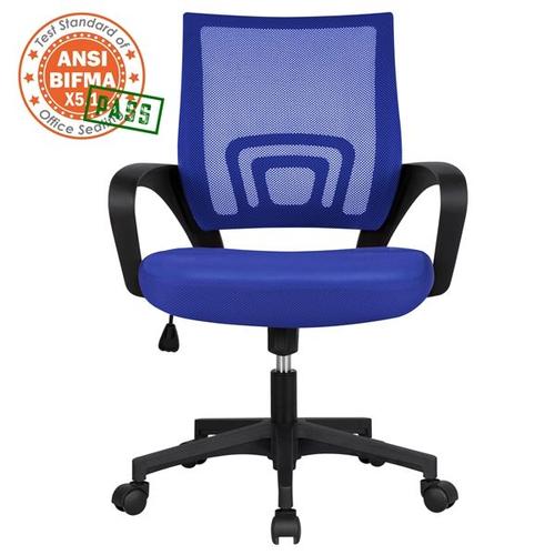 Yaheetech Chaise De Bureau À Roulettes Maille Mesh Fauteuil De Bureau Ergonomique Inclinable Pivotant Siège Et Base Plus Larges Hauteur Réglable Avec Accoudoirs Bleu