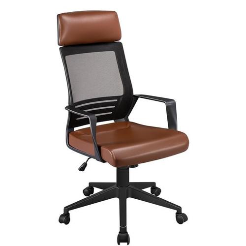 Yaheetech Chaise Bureau Dossier En Maille Fauteuil Bureau Hauteur Dossier Réglables Marron