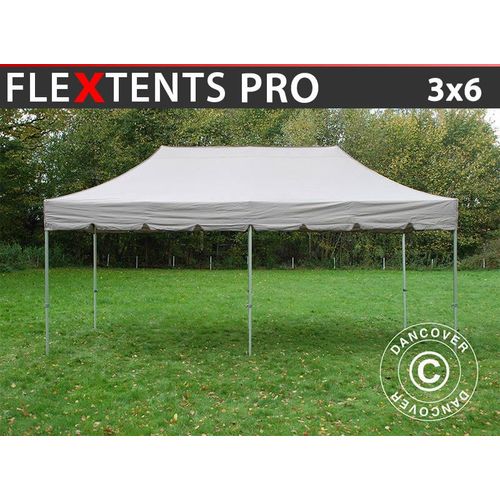 Tente Pliante Chapiteau Pliable Tonnelle Pliante Barnum Pliant Flextents Pro Peaked 3x6m Latte