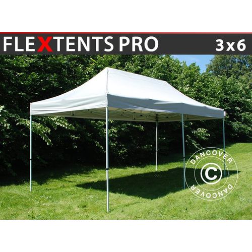 Tente Pliante Chapiteau Pliable Tonnelle Pliante Barnum Pliant Flextents Pro 3x6m Argenté