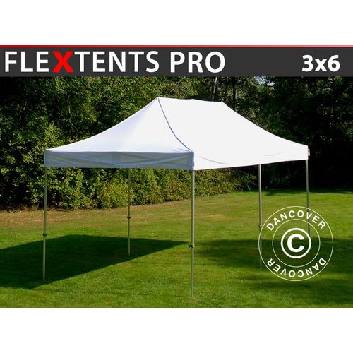 Tente Pliante Chapiteau Pliable Tonnelle Pliante Barnum Pliant Flextents Pro 3x6m Blanc