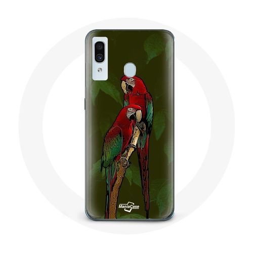 Coque Pour Samsung Galaxy A20 Pionus Perroquet Rouge