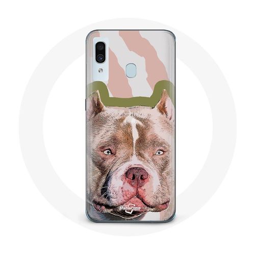 Coque Pour Samsung Galaxy A20 Chien De Pitbull Marron