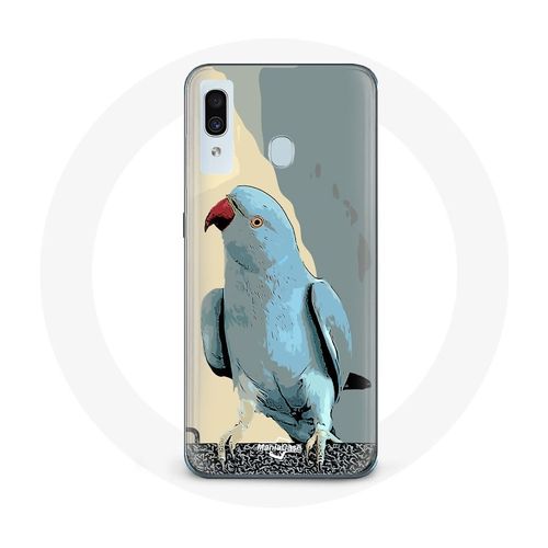 Coque Pour Samsung Galaxy A30 Perruches Perroquets Bleu