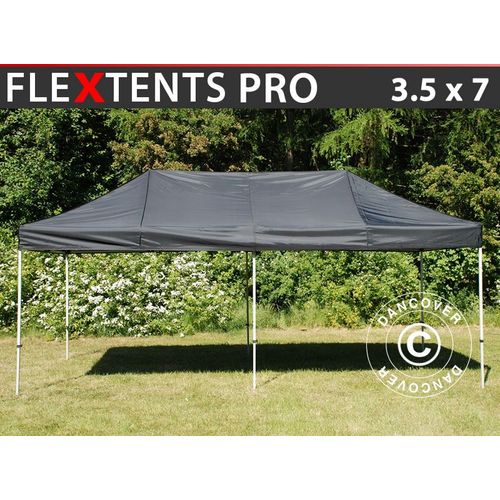 Tente Pliante Chapiteau Pliable Tonnelle Pliante Barnum Pliant Flextents Pro 3,5x7m Noir