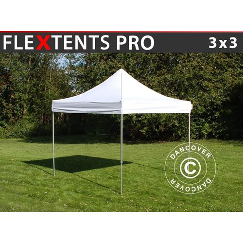 Tente Pliante Chapiteau Pliable Tonnelle Pliante Barnum Pliant Flextents Pro 3x3m Blanc