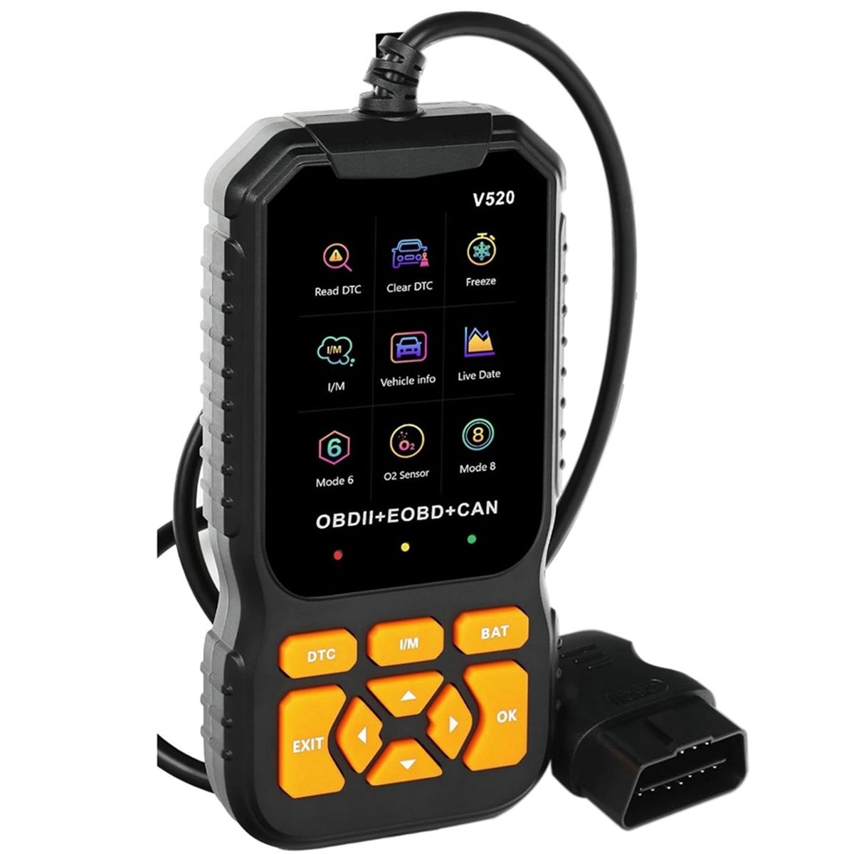 Garmee Scanner OBD2 V520 Amélioré - Lecteur De Code De Véhicule OBDII/EOBD - Outil De Diagnostic De Voiture - Lecture/effacement Du Code D'erreur - Impression De Données Sur Le Nuage
