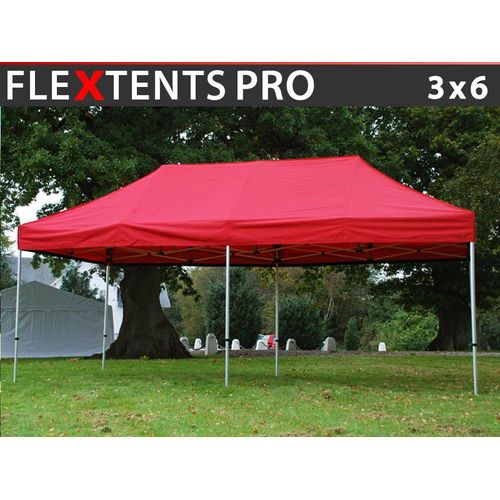 Tente Pliante Chapiteau Pliable Tonnelle Pliante Barnum Pliant Flextents Pro 3x6m Rouge