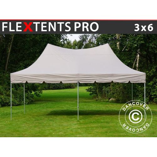 Tente Pliante Chapiteau Pliable Tonnelle Pliante Barnum Pliant Flextents Pro Peak Pagoda 3x6m Latte
