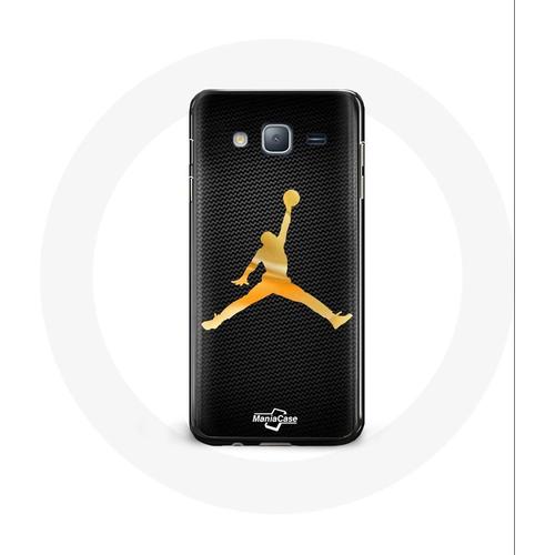 Coque Pour Samsung Galaxy J3 2016 Air Michael Jordan Logo Jaune