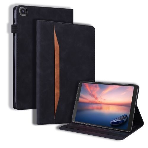 Pour Samsung Galaxy Tab A 8.0 2019 Sm-T290 / Sm-T295 Etui En Cuir À Rabat Horizontal Antichoc Avec Support Et Fentes Pour Cartes Et Cadre Photo Et Fente Pour Stylo, Noir