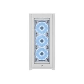CORSAIR iCUE 5000X RGB QL Edition - Mid tower - panneau latéral fenêtré (verre trempé) - pas d'alimentation (ATX) - blanc authentique - USB/Audio
