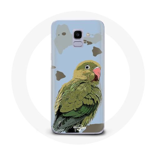 Coque Pour Samsung Galaxy A8 2018 Perruches Oiseaux Vert