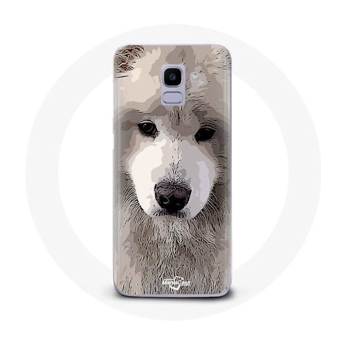 Coque Pour Samsung Galaxy A8 2018 Samoyède Gris Race De Chiens