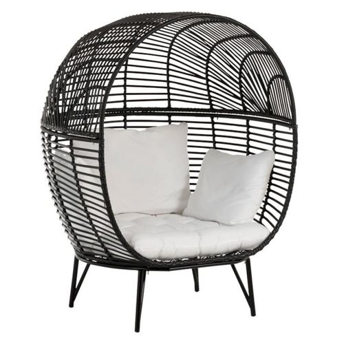 Paris Prix - Fauteuil Design Ovale "Aciera" 151cm Noir