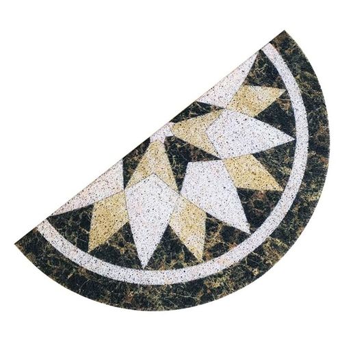 Paillasson Demi-Cercle P82c, Tapis De Sol Antidérapant En Pvc À Motif De Marbre Demi-Lune, 30x60cm